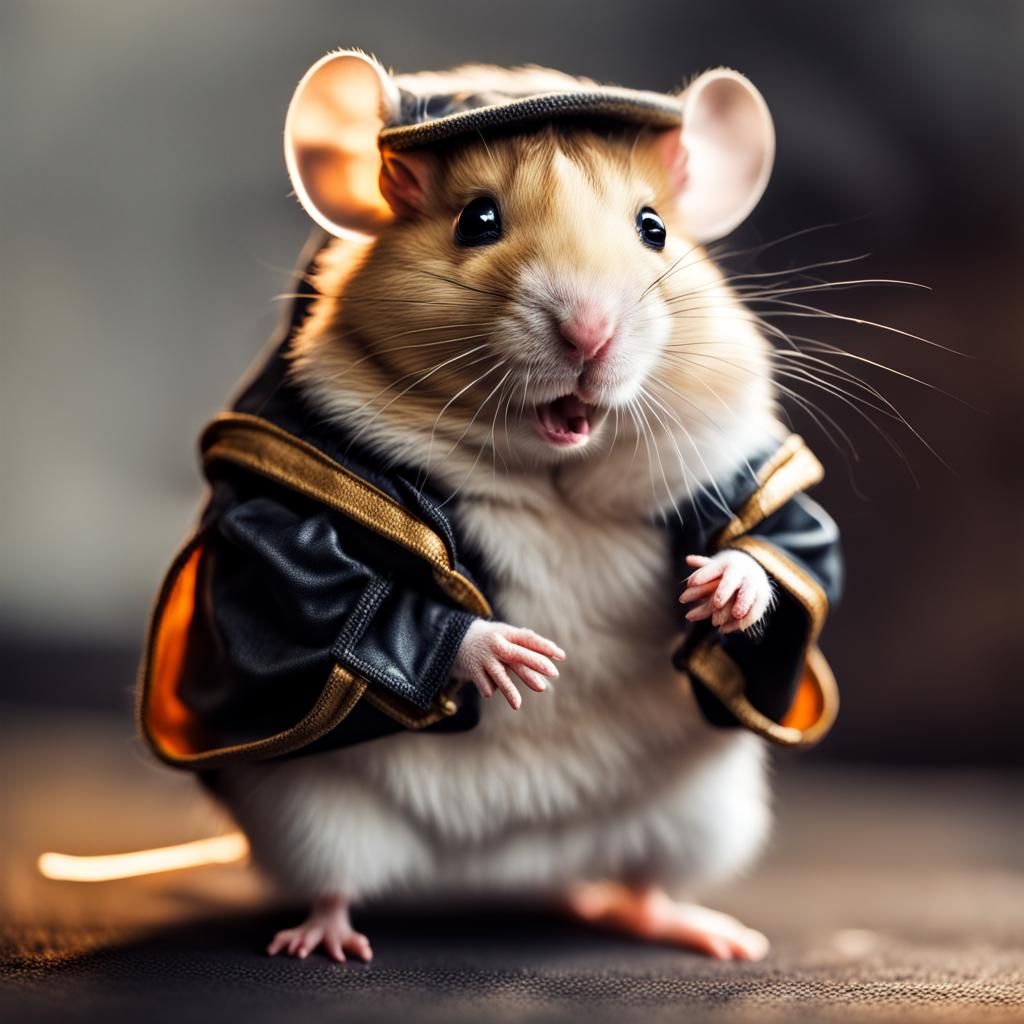 Hamster as The Flash in Hyperrealistic Style