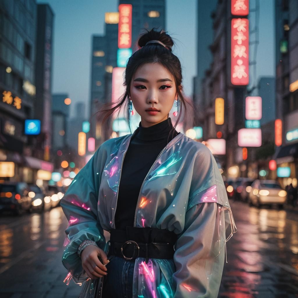 Trendy Chinese Girl Portrait with Douyin Makeup