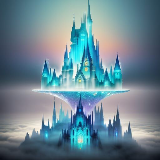 Glass Castle in Dreamlike Surrealist Style