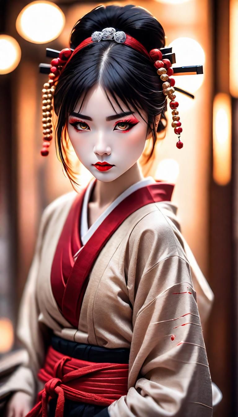 Geisha Ninja in Professional Photography Style