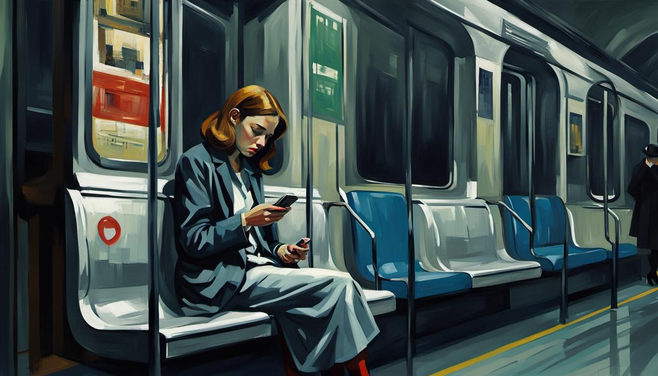 Woman in Subway, Edward Hopper Style