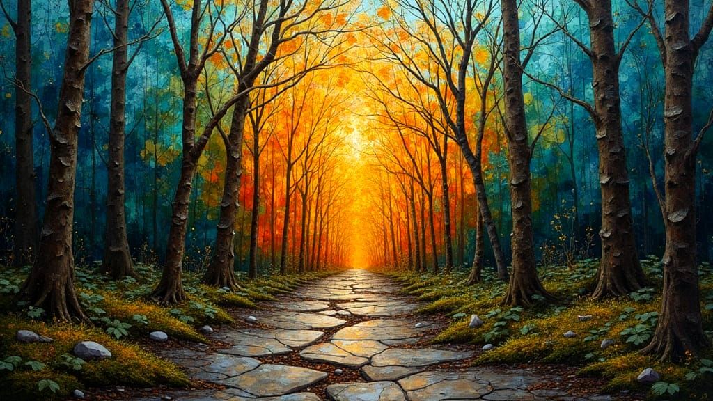 Crystals, Moss, Pathway