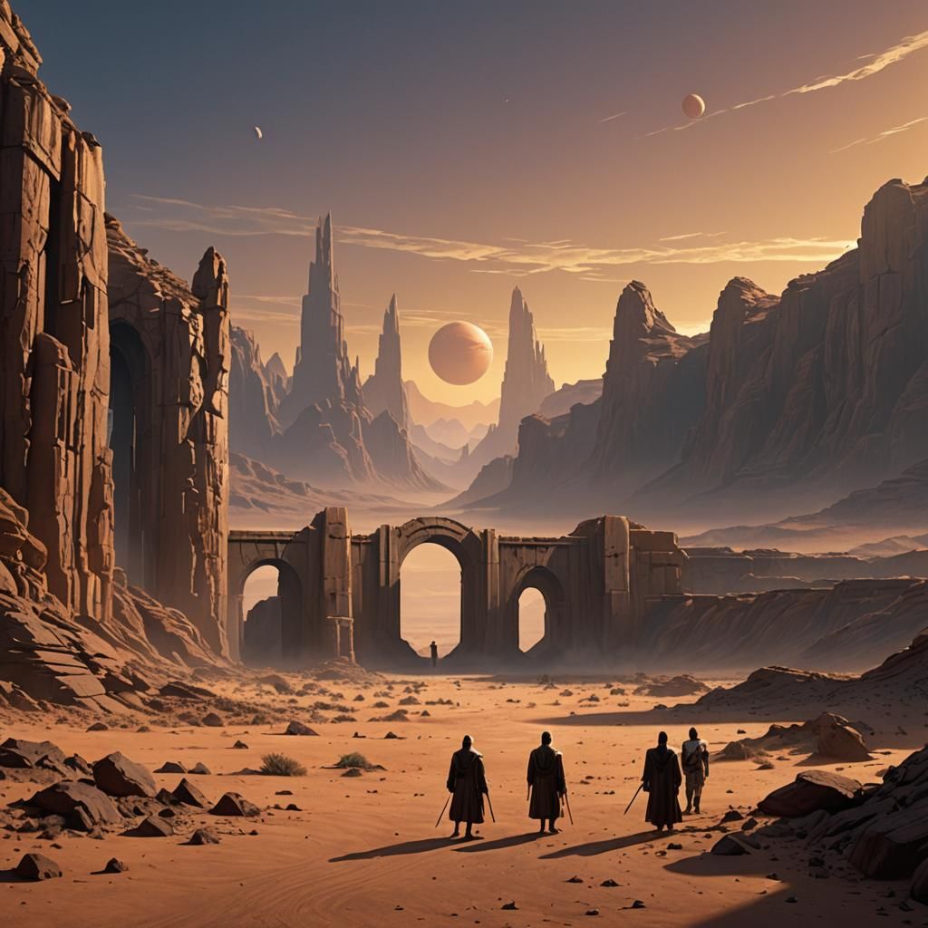 Jedi Outpost on Distant Planet in Science Fiction Style