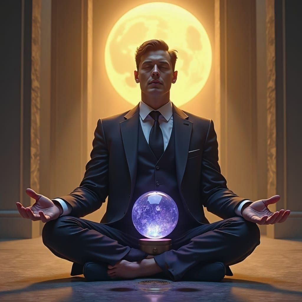 Lawyer in Lotus Pose Line Drawing