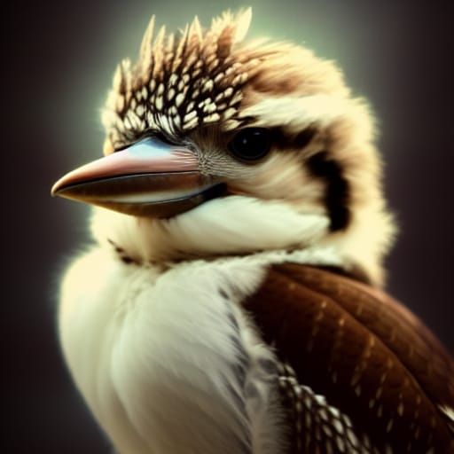 Cute Baby Kookaburra in Digital Matte Painting