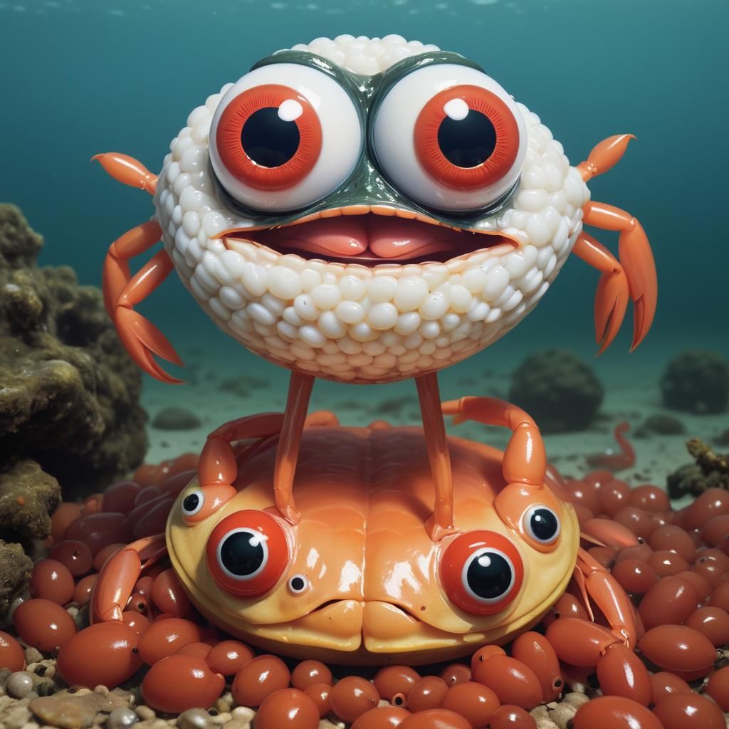 Humorous Googly-Eyed Character with Exaggerated Features