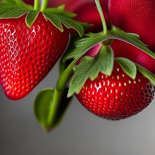Macro Photograph of a Strawberry with Shallow Depth