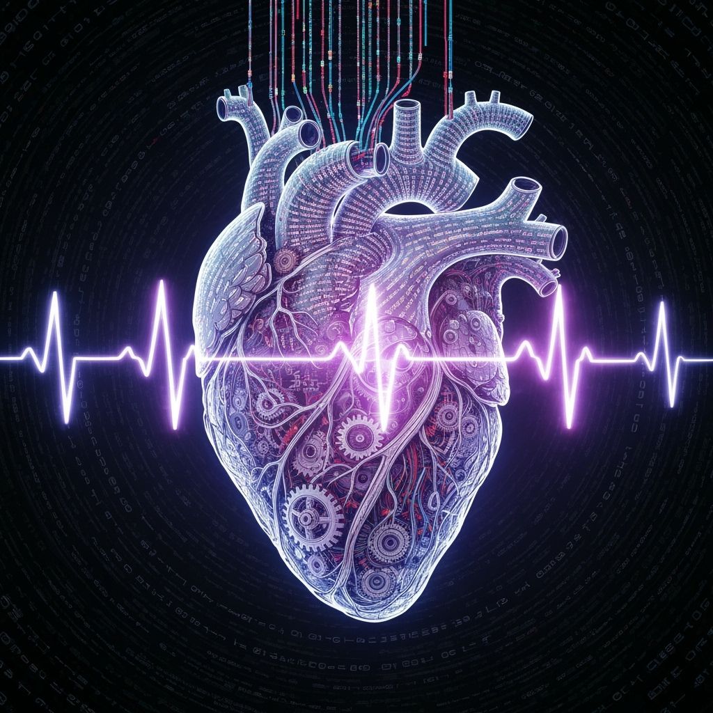 Mechanical Heart with Code Gears and Ethereal Light