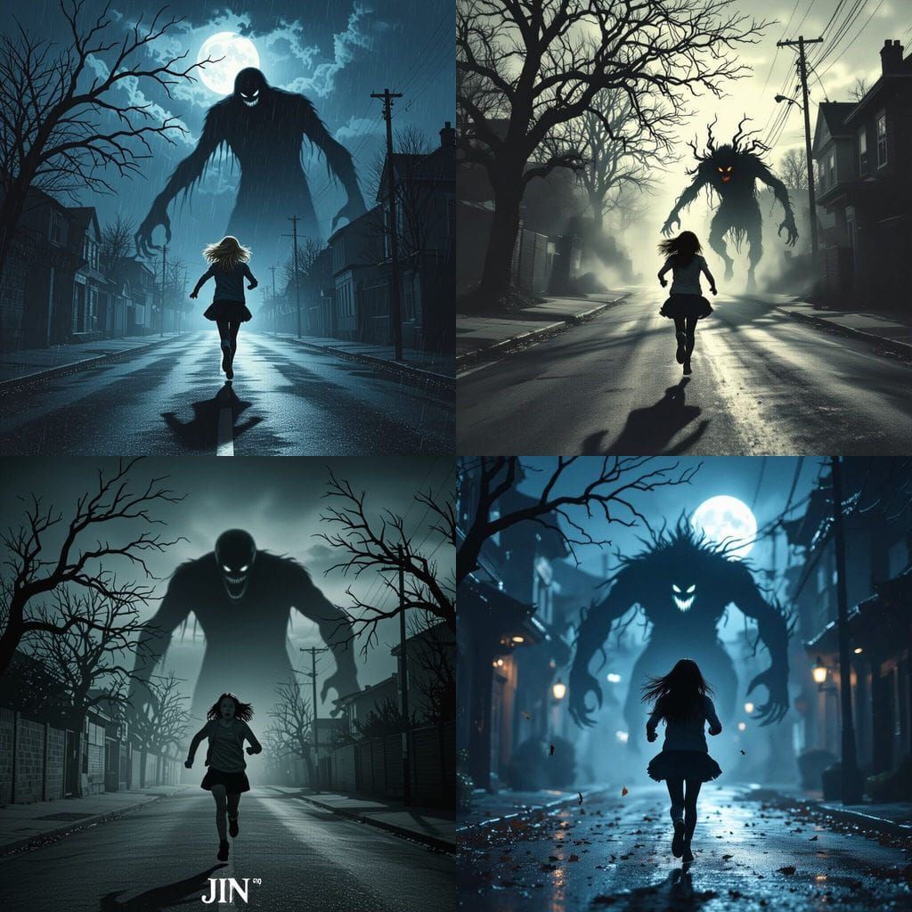 Teenage Girl Flees Jin Down Eerie Street