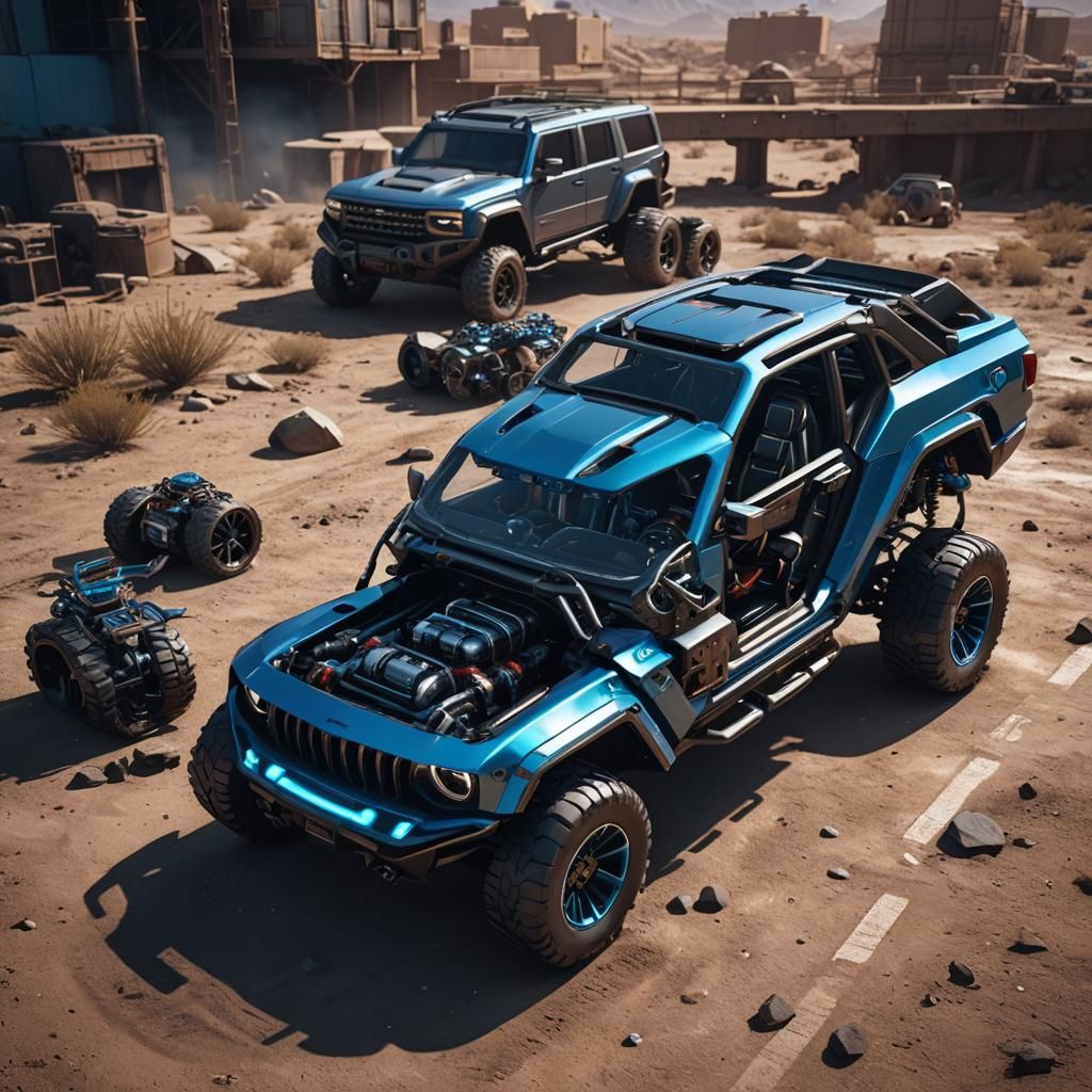 Futuristic Sci-Fi Camaro Jeep Hybrid Design