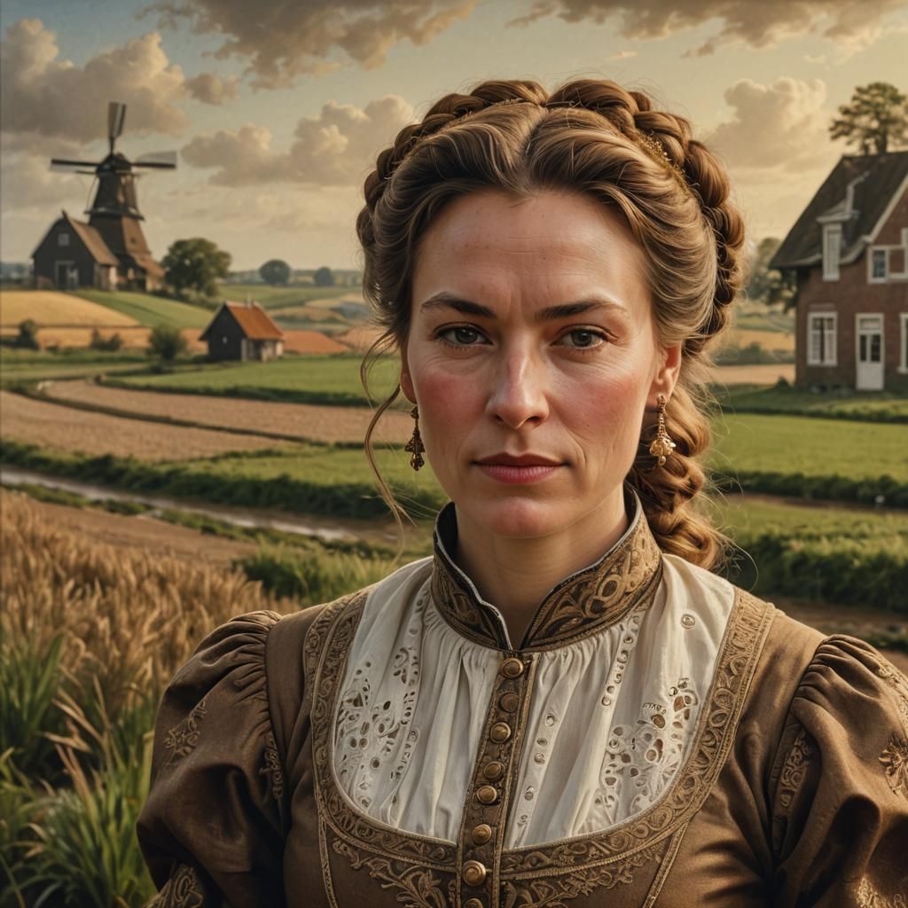 Dutch Golden Age Portrait of Woman in Traditional Clothing