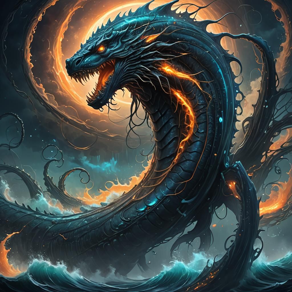 Majestic Leviathan Rising from the Deep Ocean