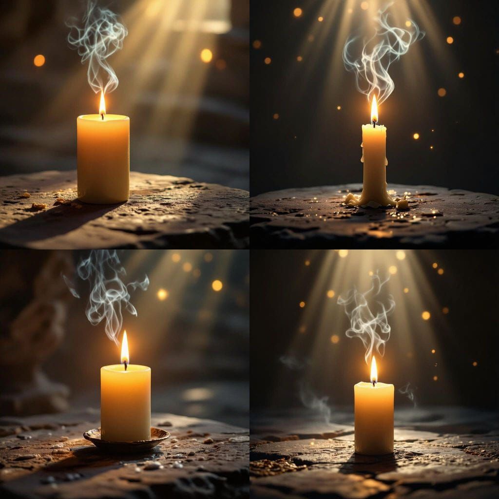 Glowing Yahrzeit Candle in Sacred Light