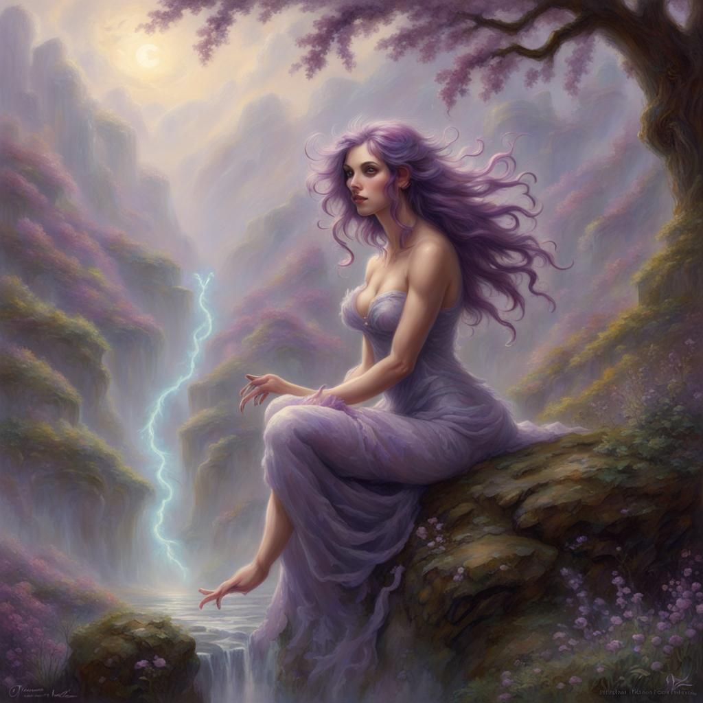 Ethereal Female Satyr Portrait in Fantasy Style