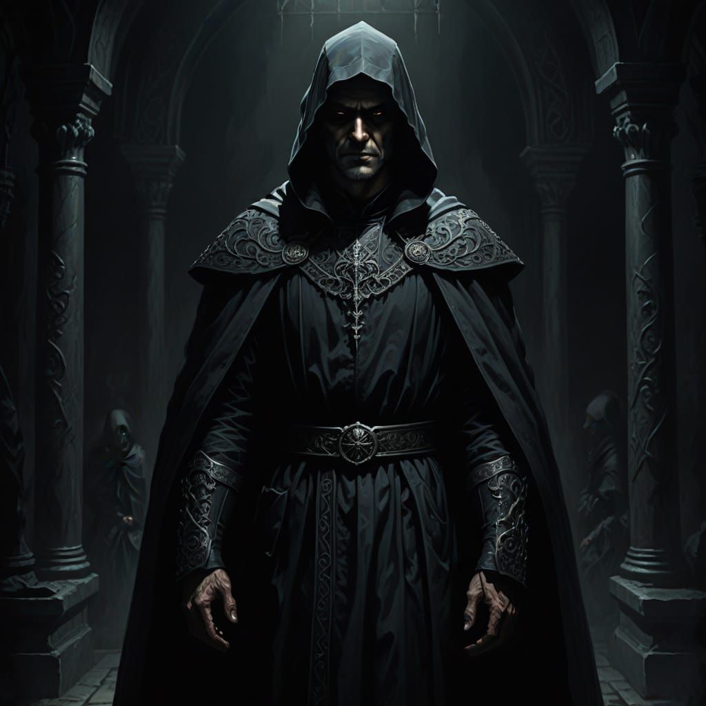 Ominous Master in Gothic Dark Fantasy Style