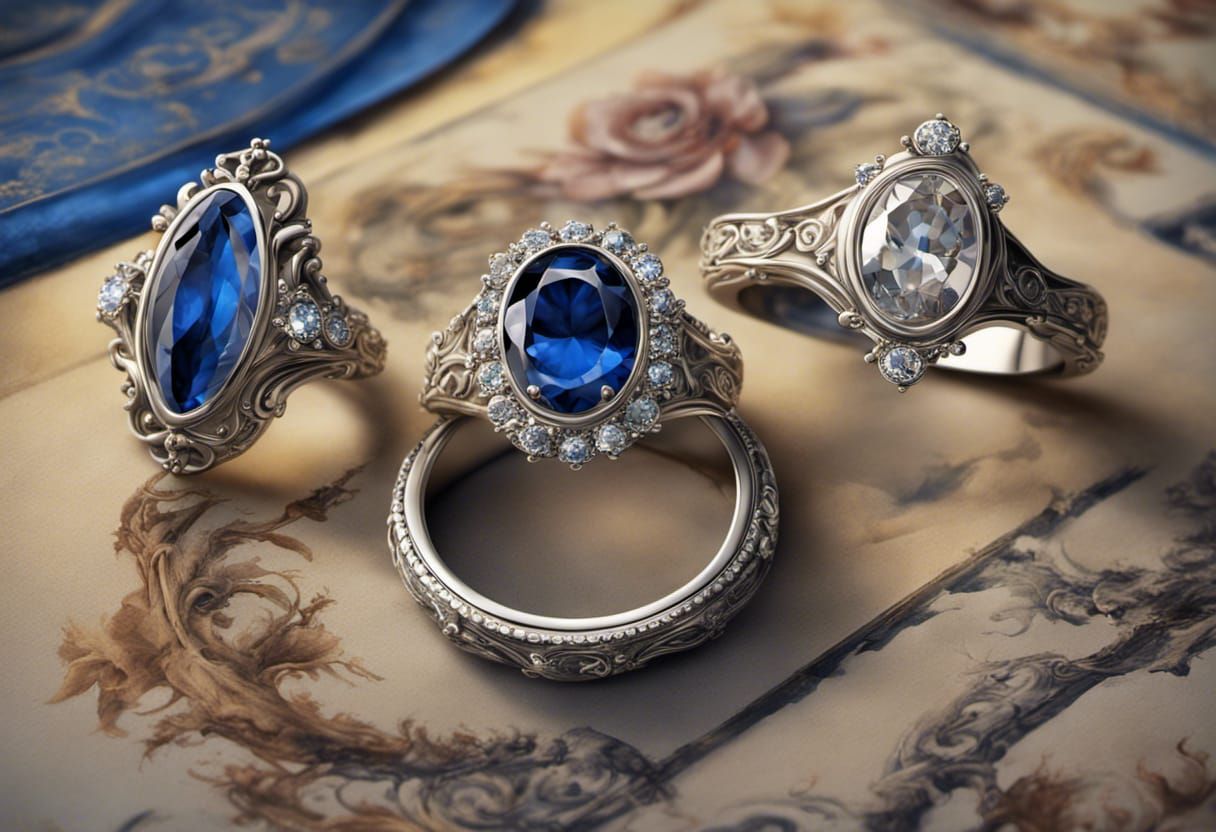 Ornate Wedding Rings as Oil Painting