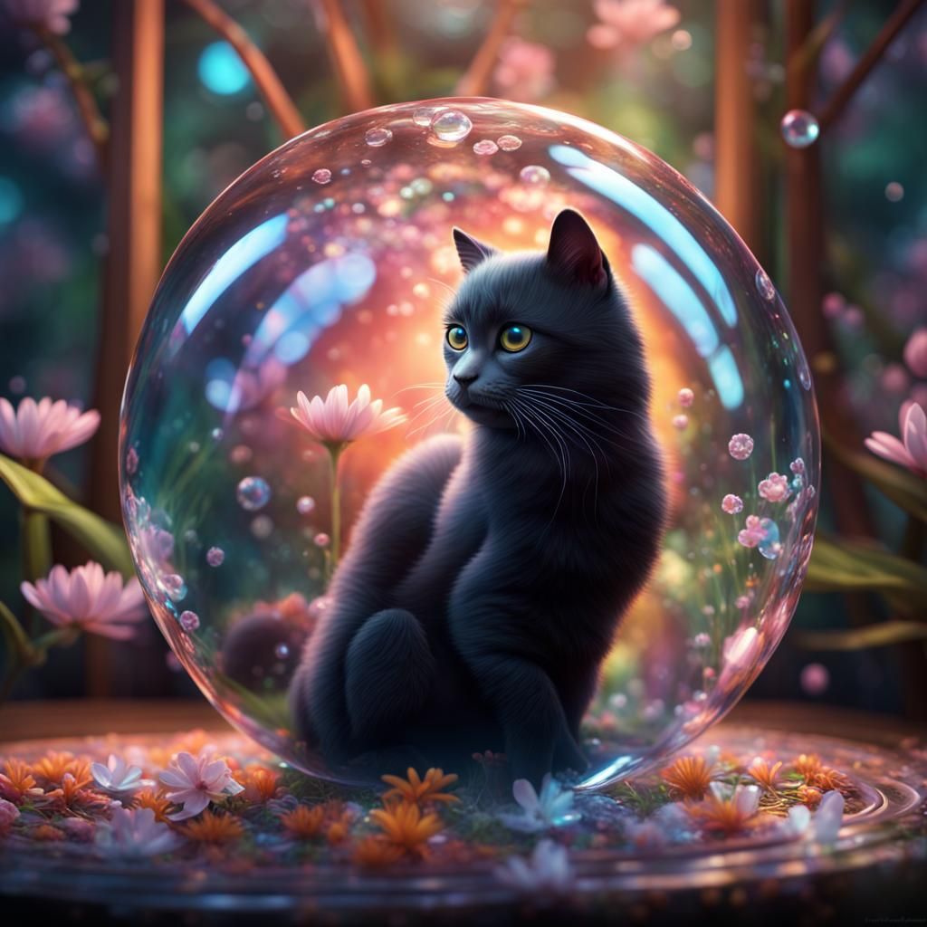 Hawaiian Baby Girl in Crystal Bubble: Fantasy Art
