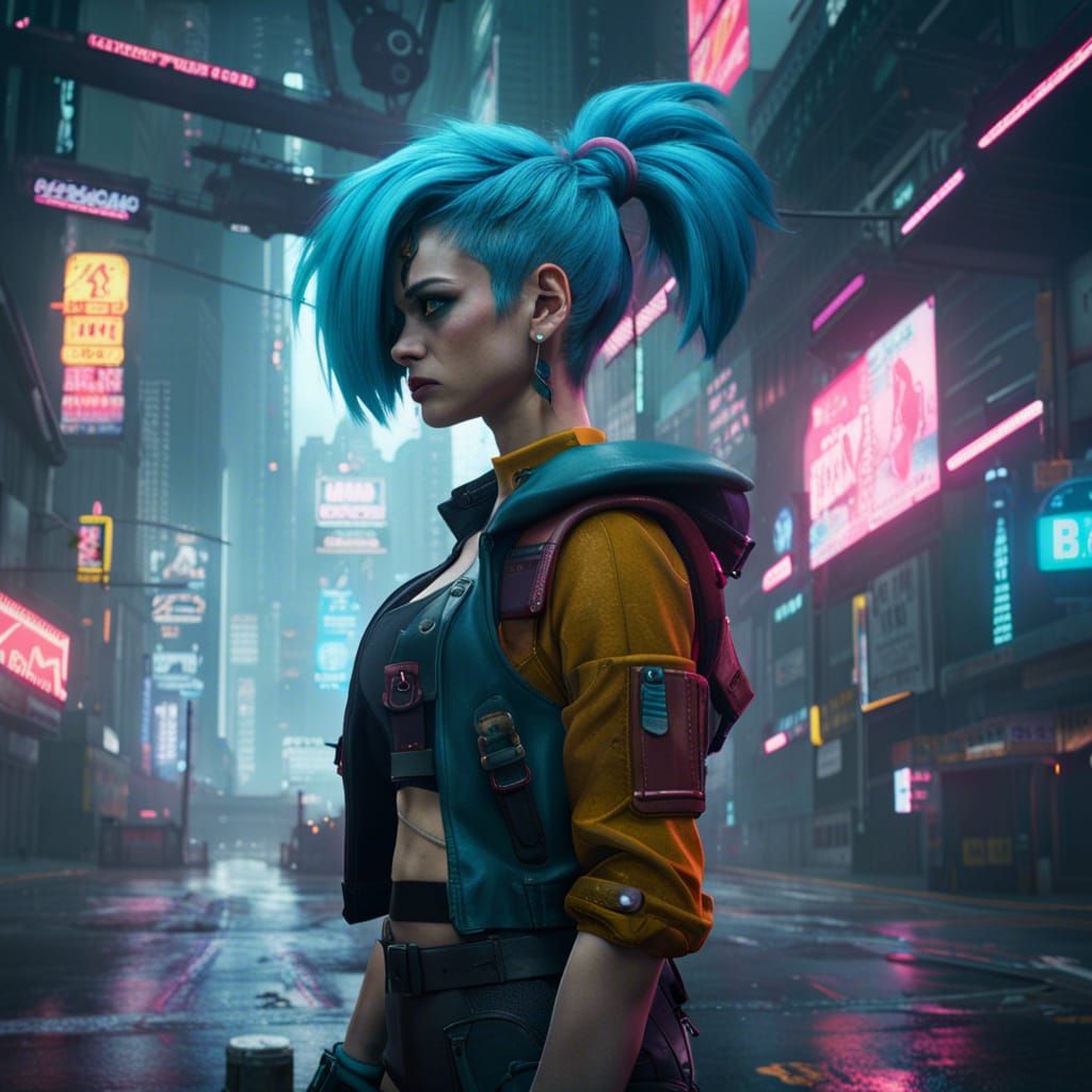 Bulma in Cyberpunk Style