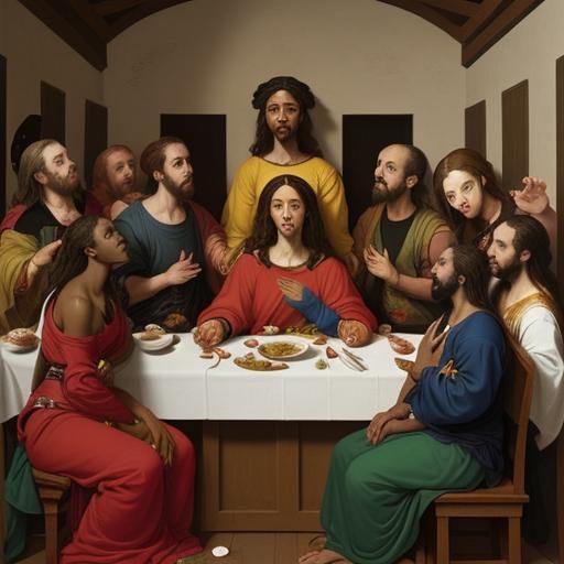 Last Supper in Contemporary Portraiture Style