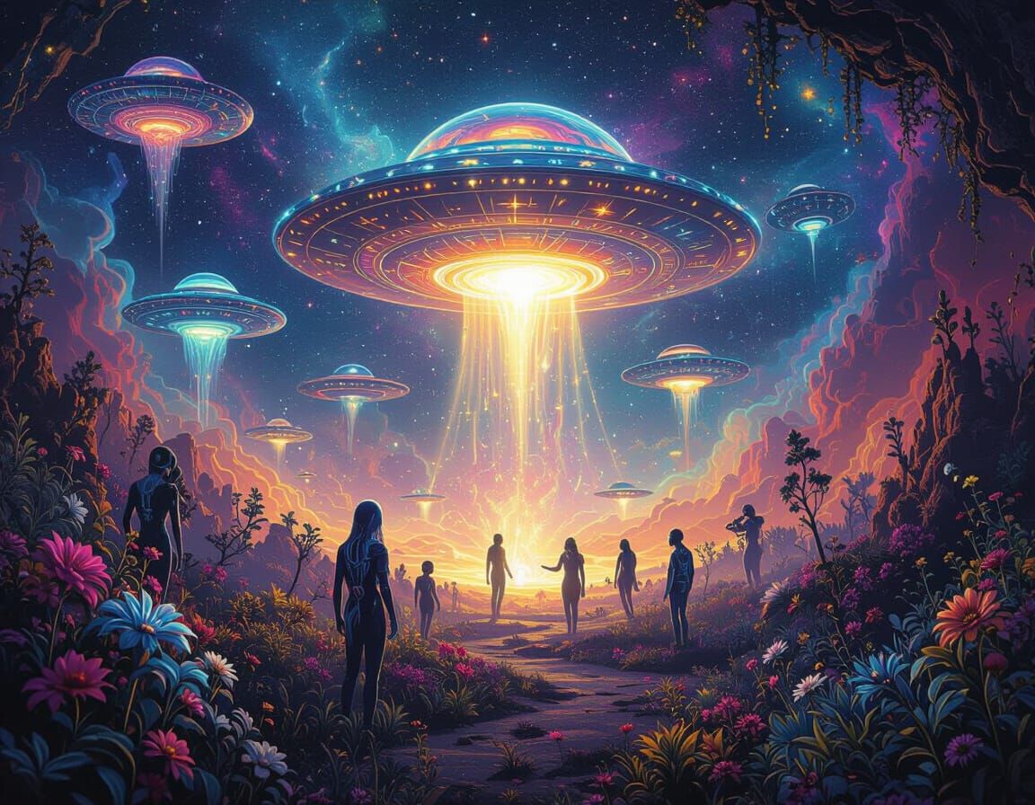 Cosmic Reunion: UFOs, Aliens, and Psychedelic Astral Illustr...