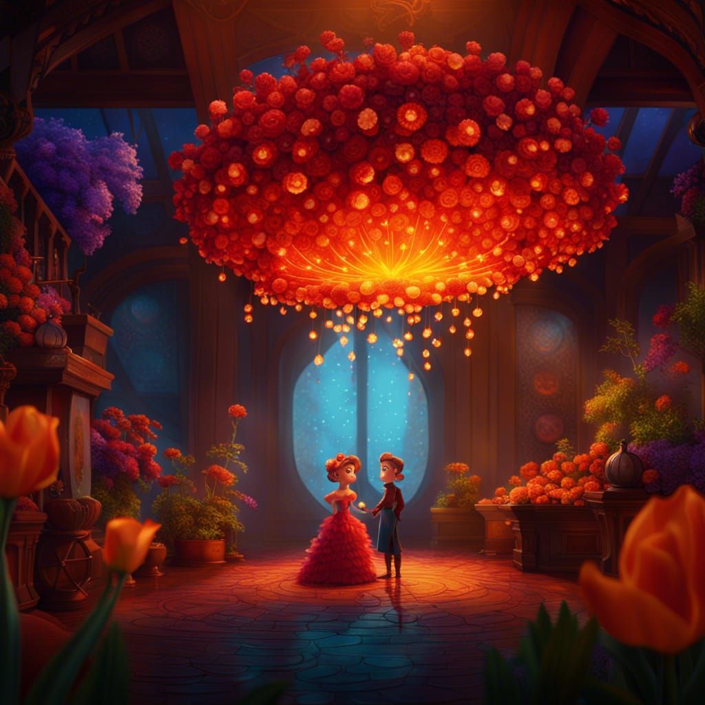 Ember and Wade in Maximalist Pixar Scene