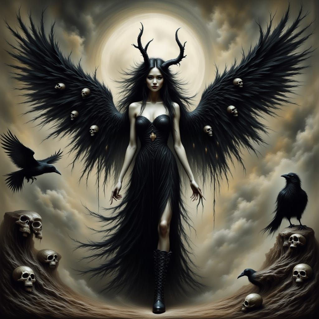 Mystical Elf Creature with Feather Wings