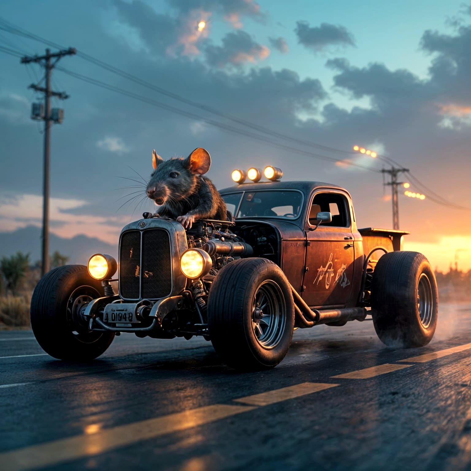 Mad Max Style Rat Rod in Dynamic Lighting