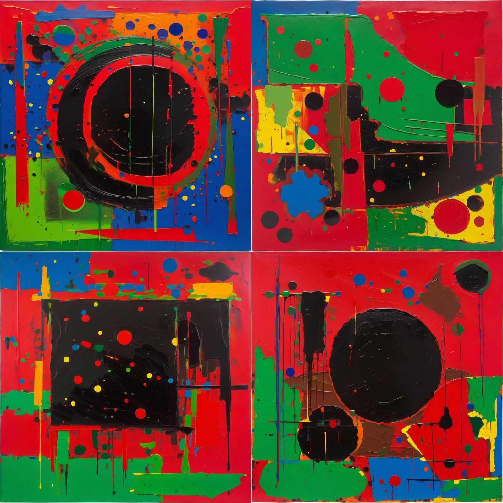 Abstract Expressionist Composition in Style of John Hoyland