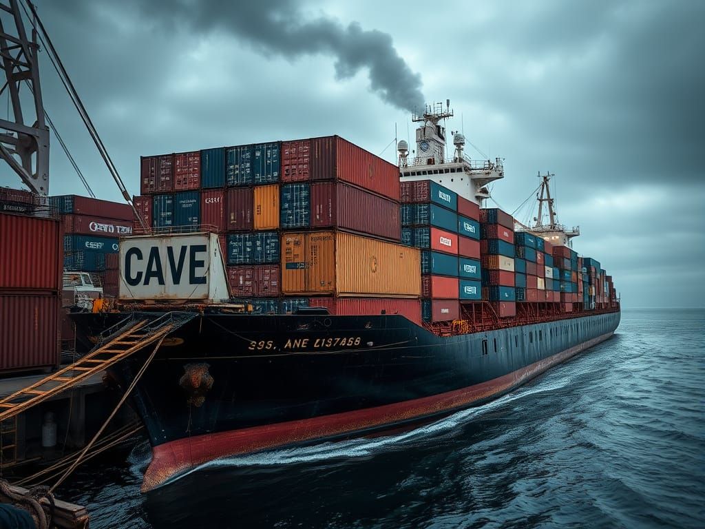 19th Century Container Ship in Moody Cinematic Style