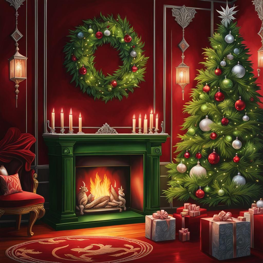 Festive New Year's Room with Art Deco Elements