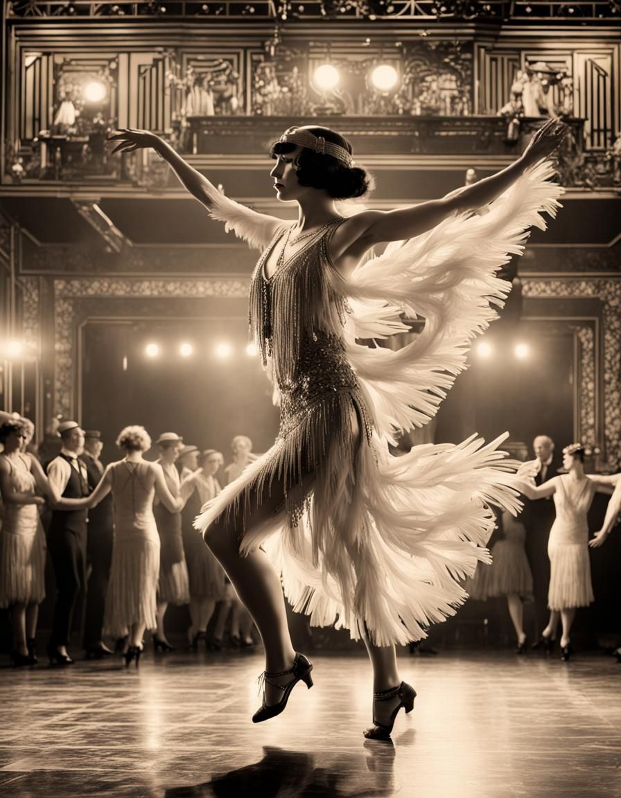 1920s Flapper Dancing in Dance Hall