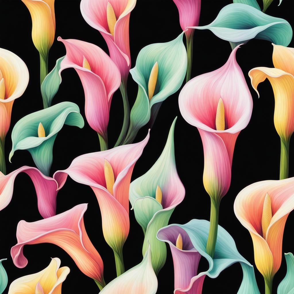 Optical Illusion with Saturated Calla Lilies