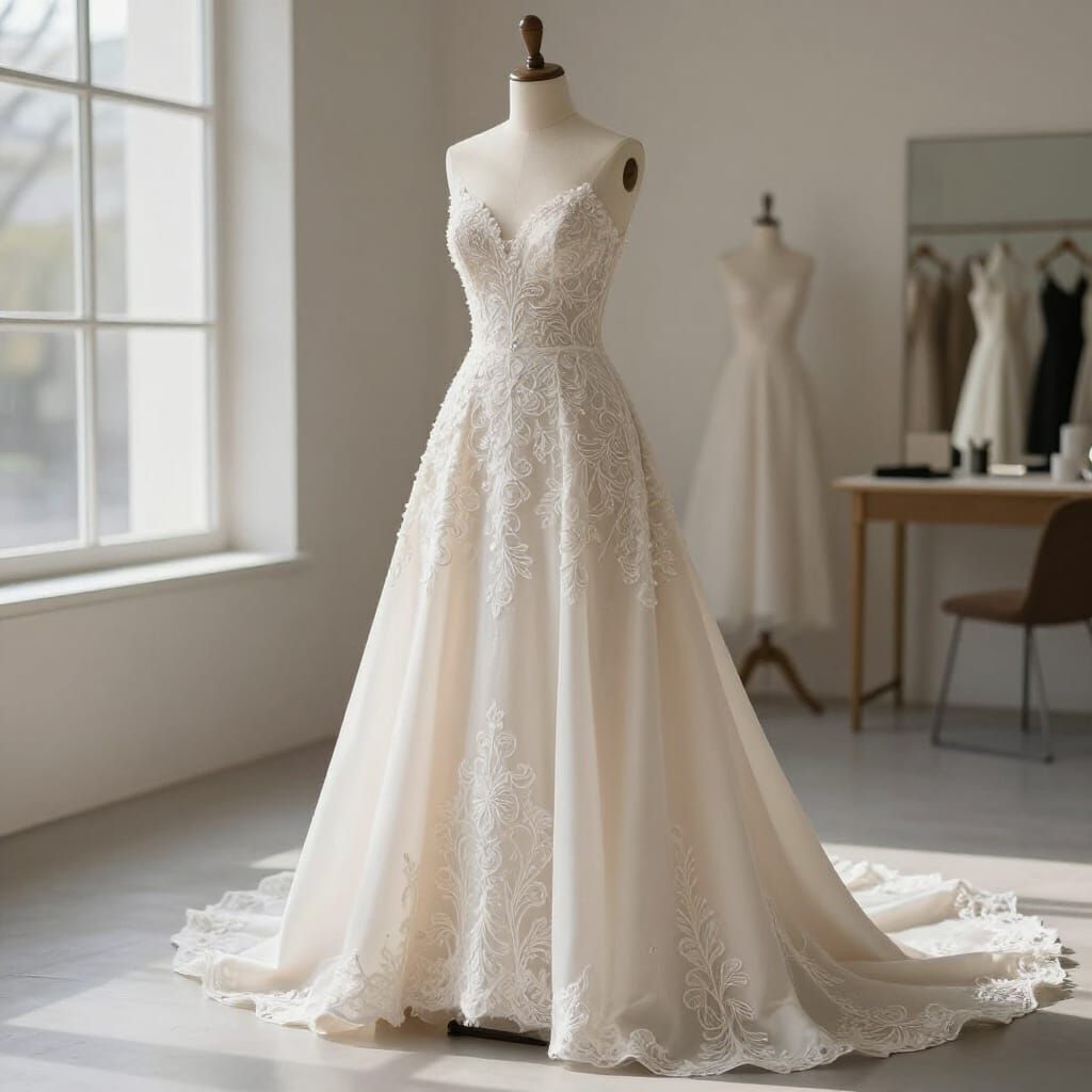 Intricate Lace Wedding Dress in Soft Atelier Light