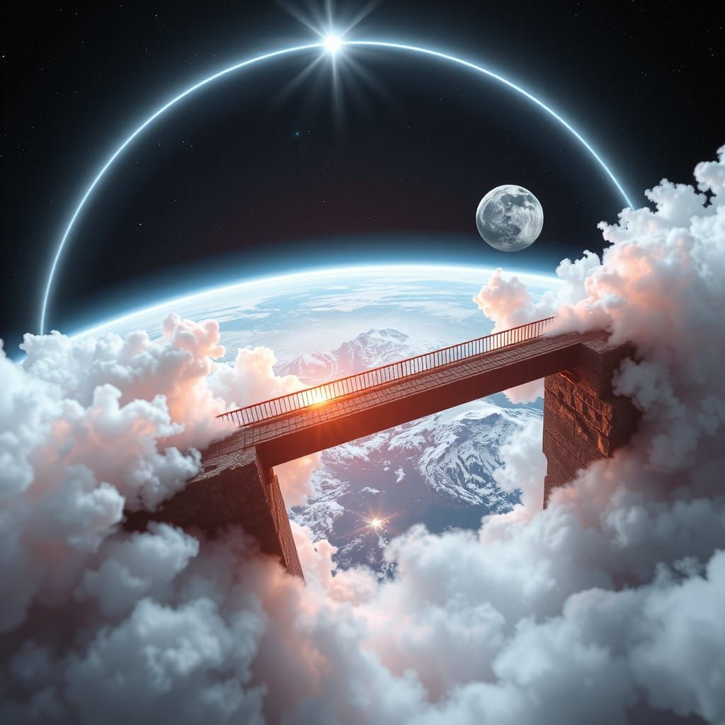 Hyperrealistic Space Bridge Between Realities