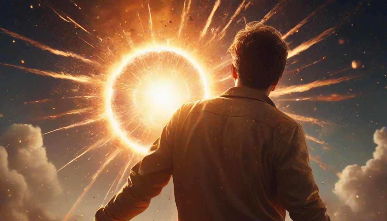 Surreal Figure in Champagne Supernova Explosion