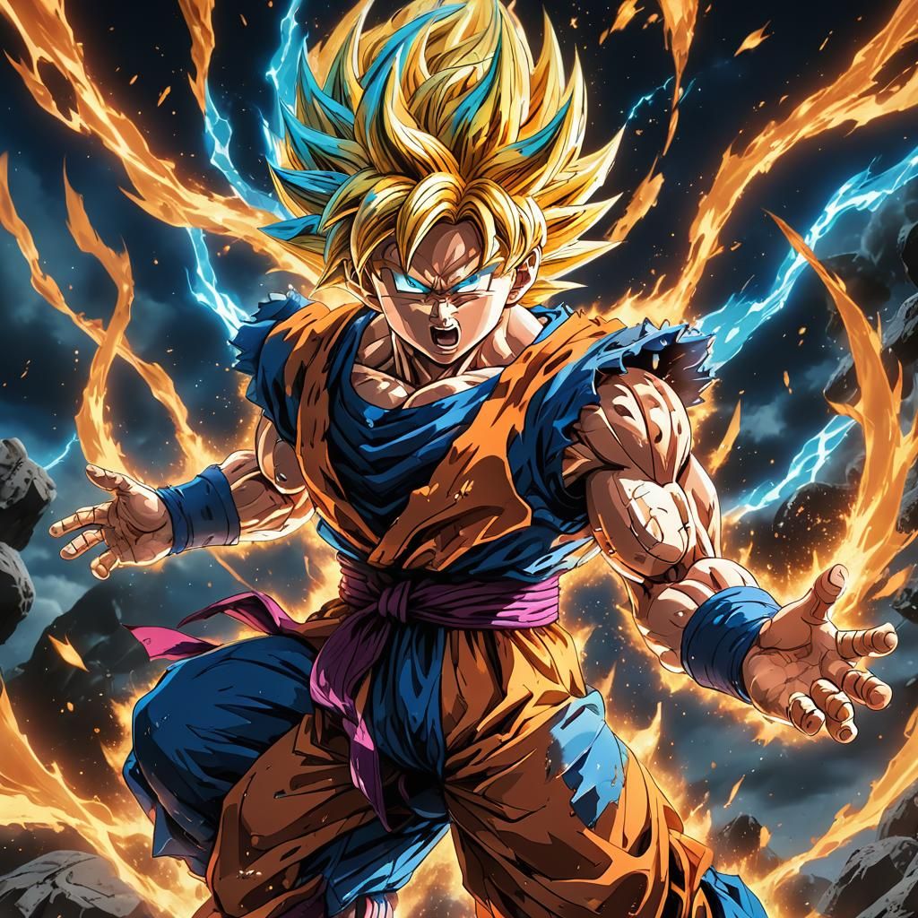 Goku Limit Break Pose in Dragon Ball Super Style