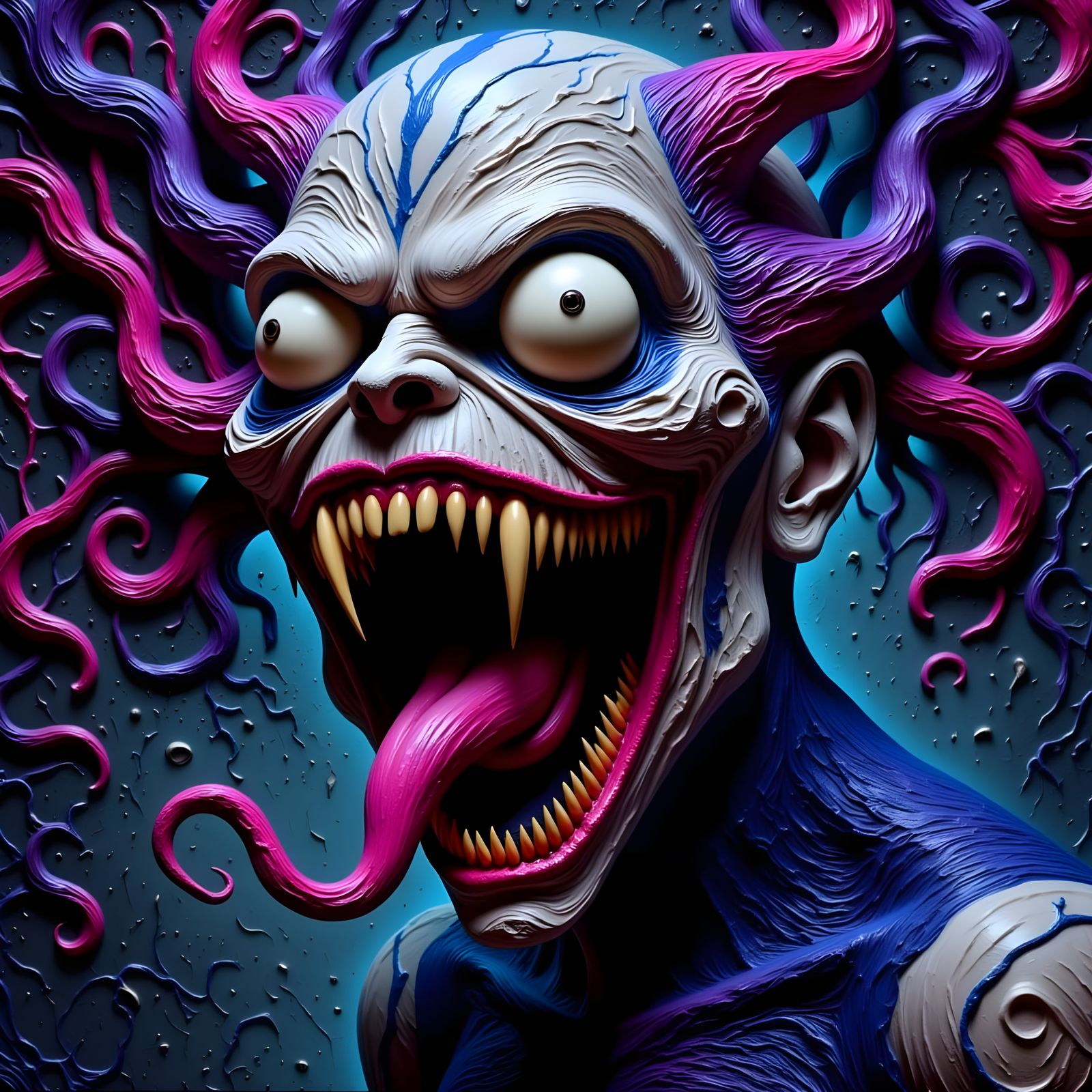 Ethereal Horror in 3D Oil Painting