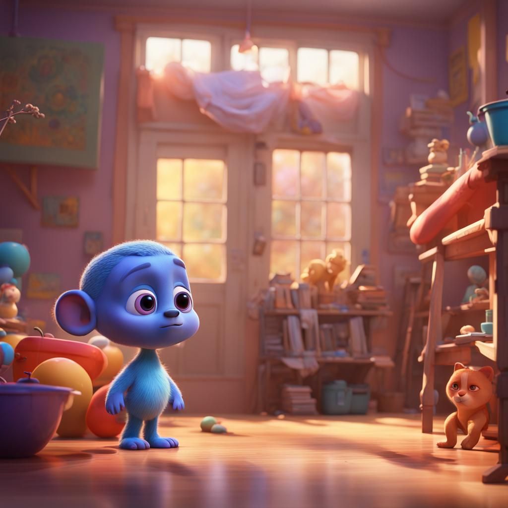 Child's Crying Drawing: 3D Digital Art