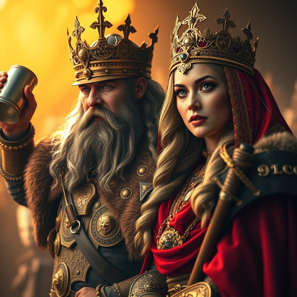 Regal Viking Monarchs in Hyper-Realistic Splendor
