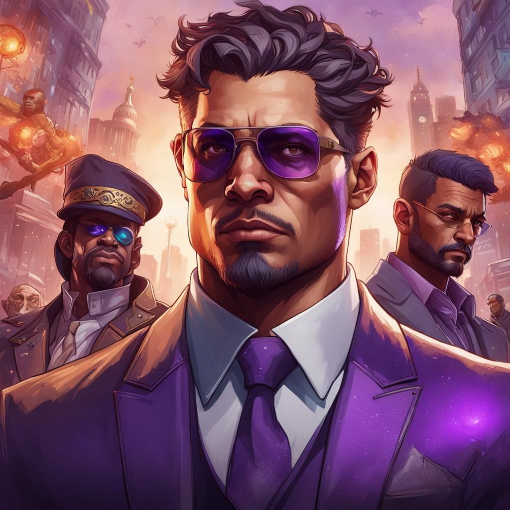 Saints Row Character Portrait in Art Nouveau Style