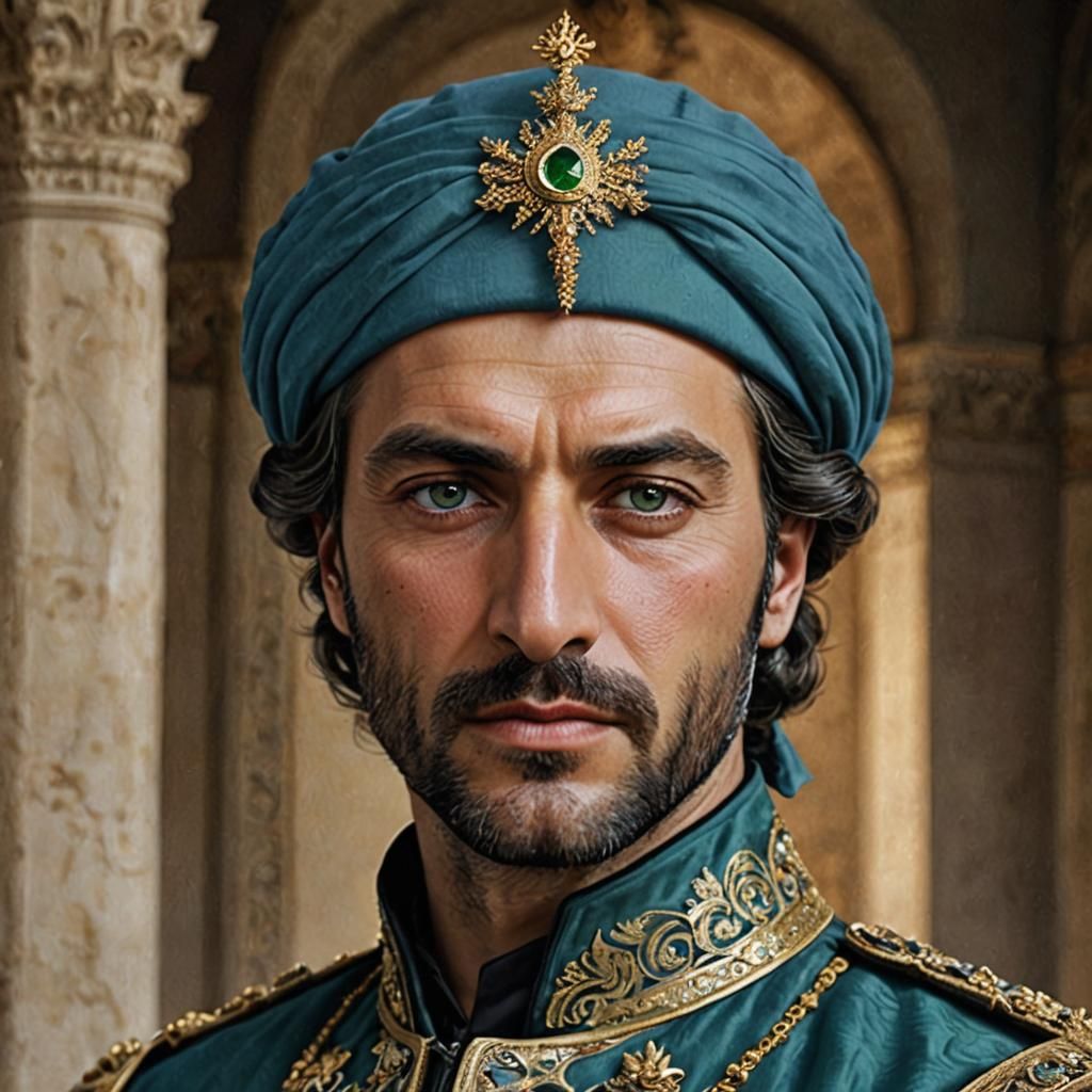 Handsome Turkish Emperor in 18th Century Palace