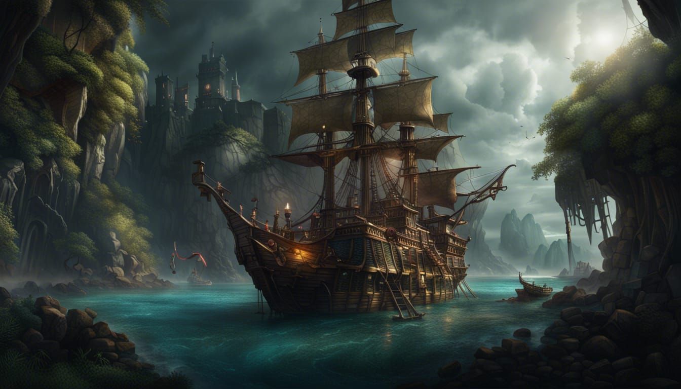 Cinematic Pirate Hideout Map Digital Matte Painting