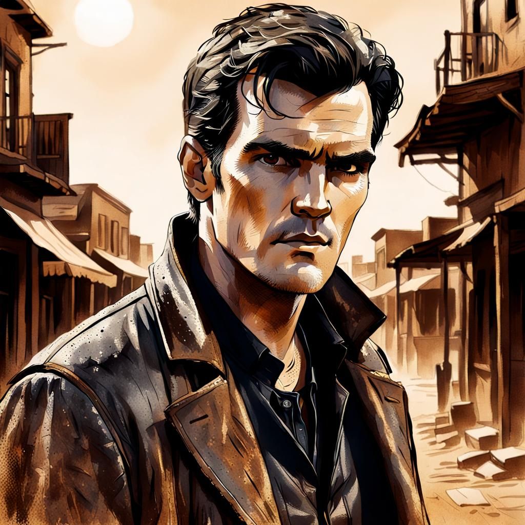 Vintage Western Wanted Poster of a Sci-Fi Rebel