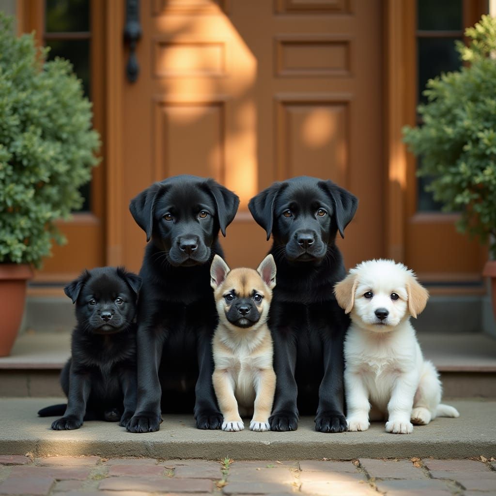Puppy Pile-Up in Glorious Sunlight: Cinematic Film Still