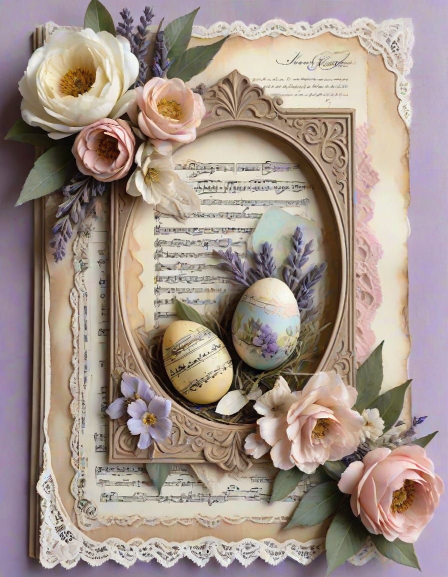 Vintage Easter Romance in Whimsical Watercolors