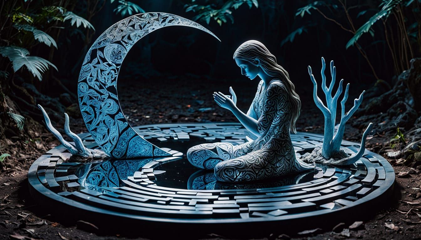 Surreal Fragmented Sculpture in Bio Art Style