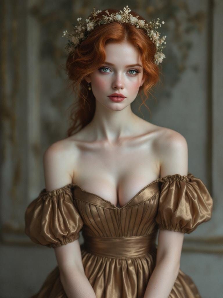 Ethereal Redhead in Rococo Style Portrait