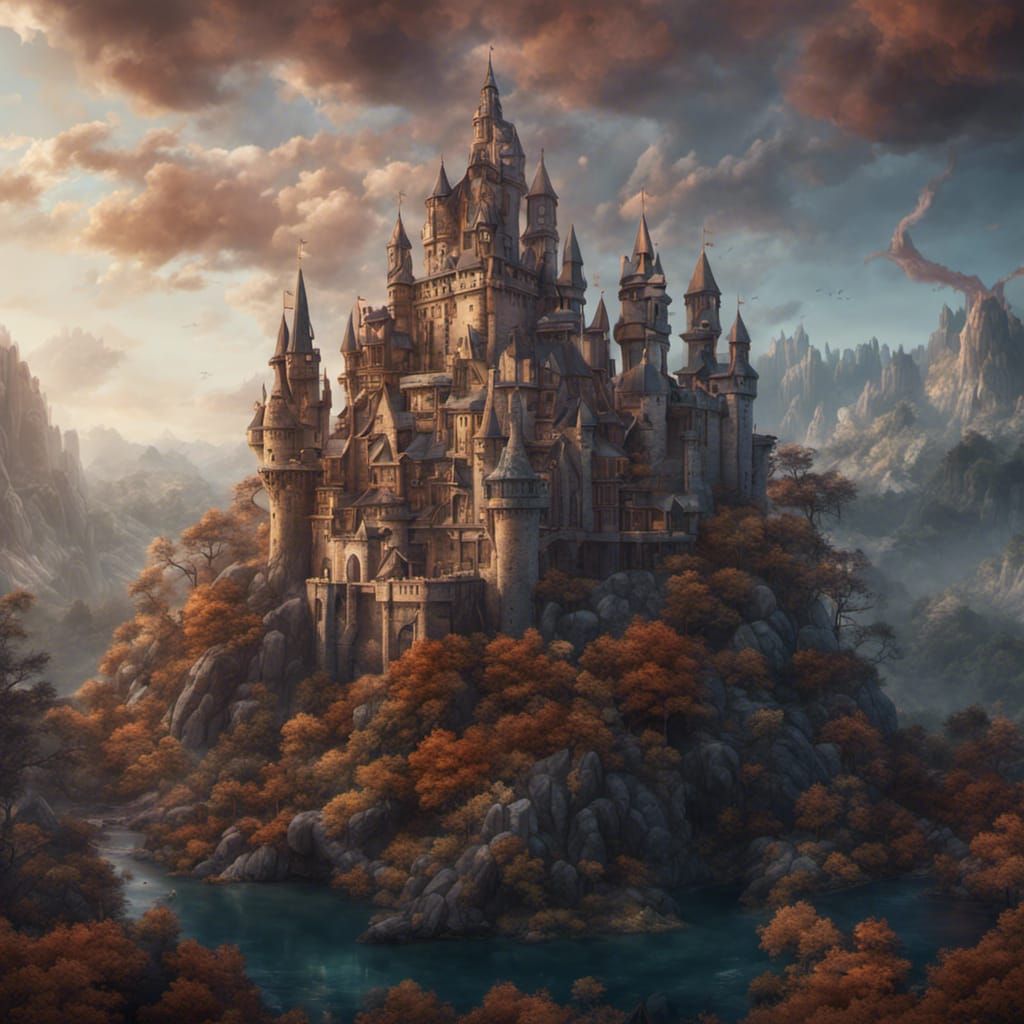 Fantastical Paper Castle Concept Art in Deep Color