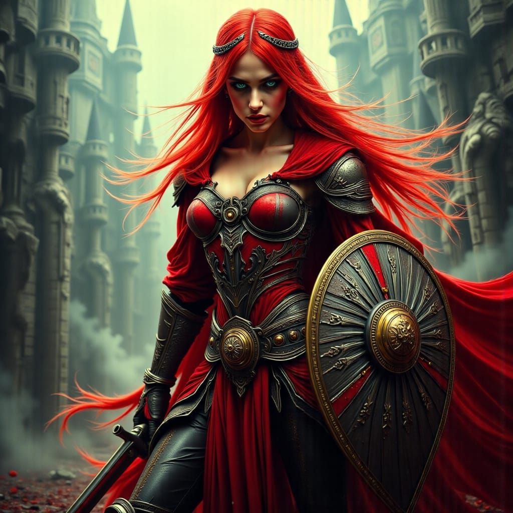 Medieval Warrior Princess in Epic Fantasy Art Style