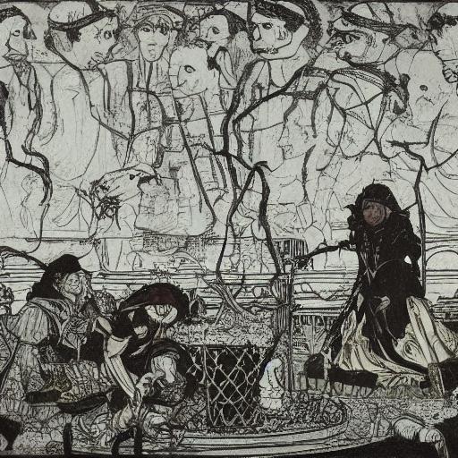 Surreal Teacup Scenes in Baroque Style